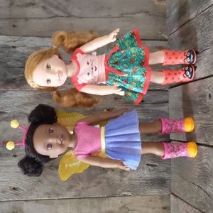 American girl wellie wishers dolls lot of 2 willa kendall